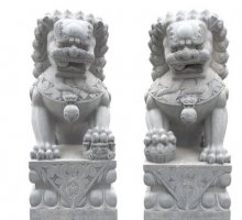 传统狮子石雕-回头狮子雕塑