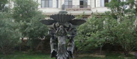 公园西方人物喷泉景观铜雕
