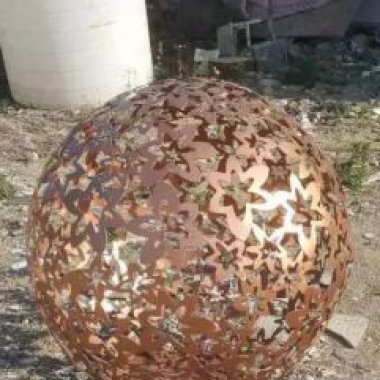 不锈钢地球仪花球雕塑