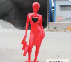不锈钢现代人物逛街雕塑