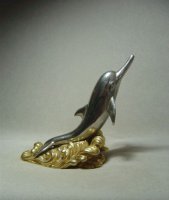不锈钢海豚雕塑摆件