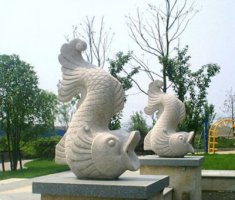 公园景观鲤鱼喷泉石雕