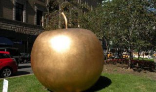 公园大型苹果铜雕