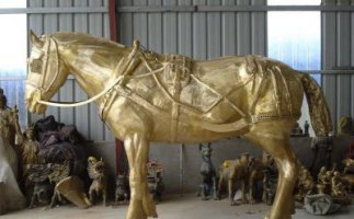 马拉车铸铜动物铜雕