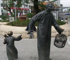 城市街边民俗人物铜雕塑