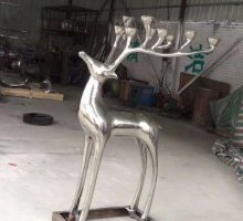 不锈钢烛台梅花鹿雕塑