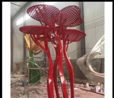 不锈钢抽象蘑菇景观雕塑