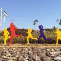 公园不锈钢抽象跑步人物雕塑