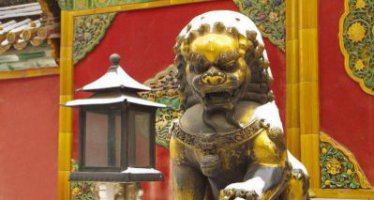 故宫黄铜北京狮子铜雕