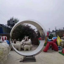 不锈钢圆环雕塑广场景观雕塑户外摆件