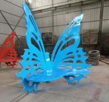 不锈钢蝴蝶座椅雕塑