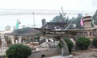 不锈钢飞机景观雕塑 