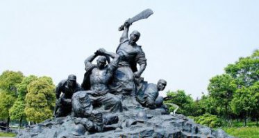 冲锋红军人物铜雕