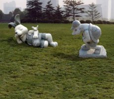龟兔赛跑石雕-龙吐水雕塑