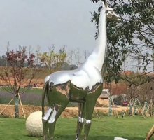 公园不锈钢长颈鹿雕塑