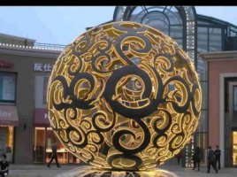 不锈钢发光镂空球广场酒店门口景观雕塑