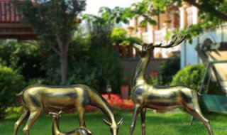 花园景观创意铸铜鹿 