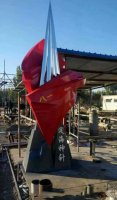 不锈钢定海神针解放军军旗雕塑