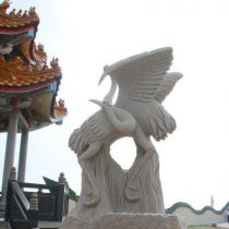 公园动物大理石仙鹤雕塑