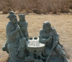公园八仙下棋小品铜雕