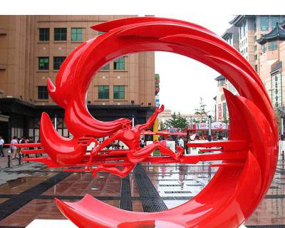 不锈钢广场运动抽象圆环雕塑