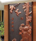 梅兰竹菊办公装饰壁画铜浮雕