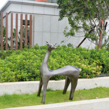 别墅抽象小鹿铜雕 