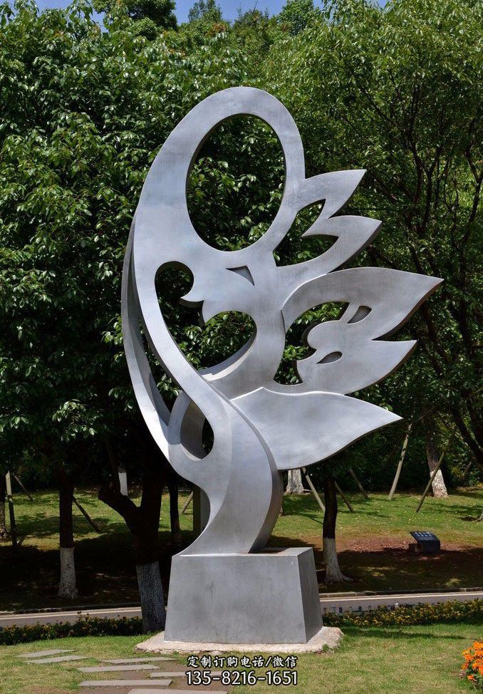 不锈钢公园小区抽象蝴蝶雕塑