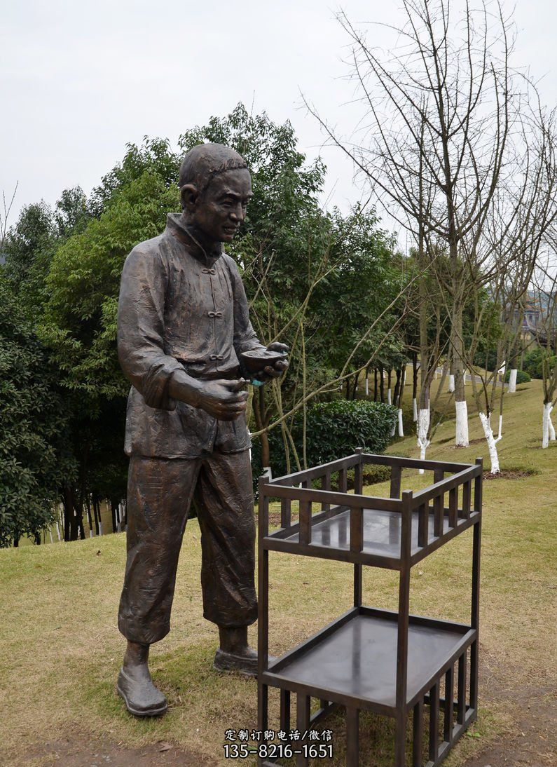 公園賣飯小品銅雕