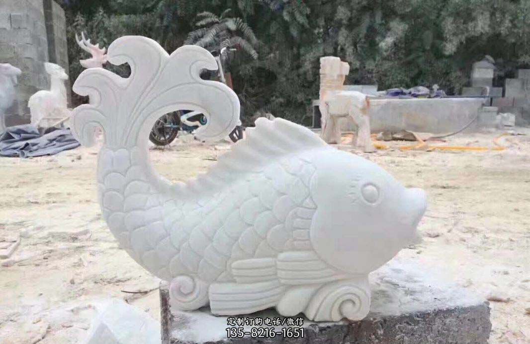 大理石魚噴泉雕塑