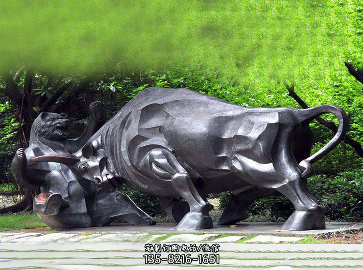 不锈钢抽象雕塑牛