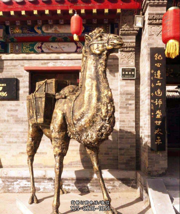 铸铜茶马古道骆驼雕塑