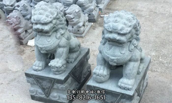 青石仿古北京小狮子门口石雕图片