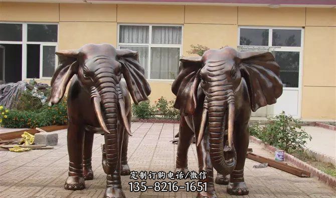 铜雕大象公司门口动物雕塑