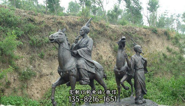 骑马人公园景观铜雕