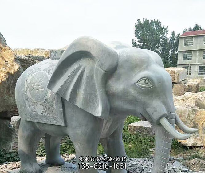 公园动物仿古大象石雕
