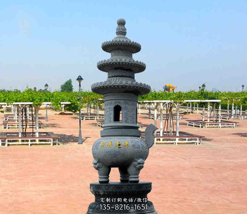 寺庙塔铜雕香炉