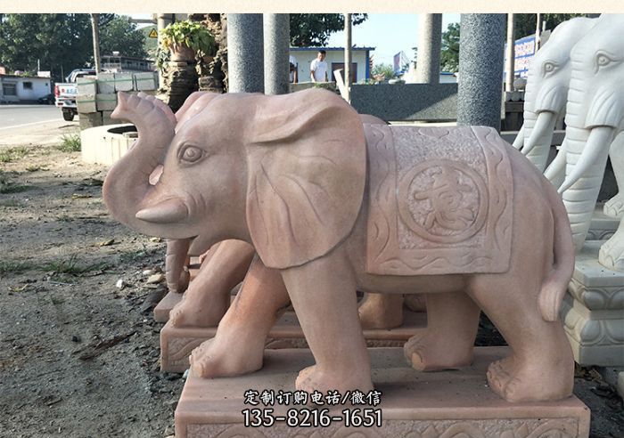 鼻卷元宝大象看门动物雕塑图片