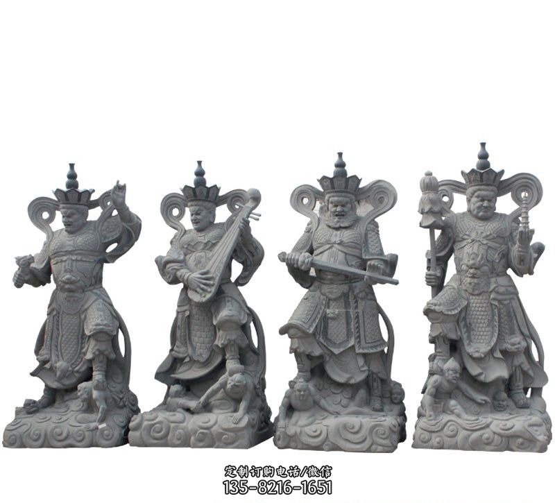 四大天王宗教人物石雕像图片