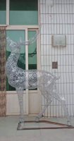 不锈钢铁艺镂空鹿雕塑公园园林景观动物摆件