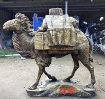 公园骆驼铜雕-玻璃钢彩绘仿真骆驼雕塑
