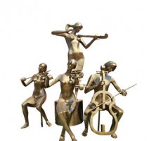 抽象大型乐队吹拉弹唱人物铜雕