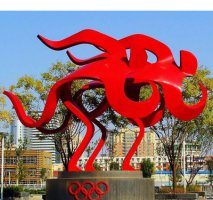 不锈钢奥运抽象跑步雕塑
