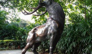 驯鹿动物铜雕-抽象牛铜雕-铸铜生肖动物雕塑摆件