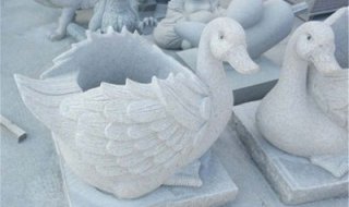 鸭子造型花盆石雕