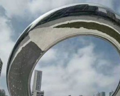 不锈钢圆圈雕塑 城市抽象景观雕塑