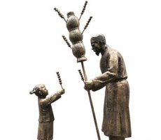 卖糖葫芦人物铜雕