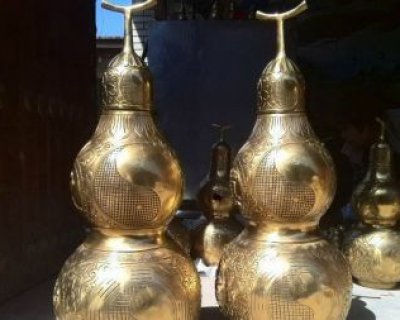 铜雕葫芦-唐僧取经浮雕铜葫芦壶