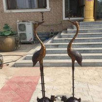 铜雕龙龟仙鹤-铸铜仙鹤雕塑