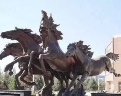 奔腾的马广场景观铜雕